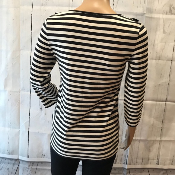 Kate Spade XS striped knit shirt bows at neck NICE - Picture 4 of 6
